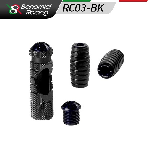 [ 보나미치 레이싱 ] RC03_BK 알루미늄 발판 및 컬러 캡 - Black